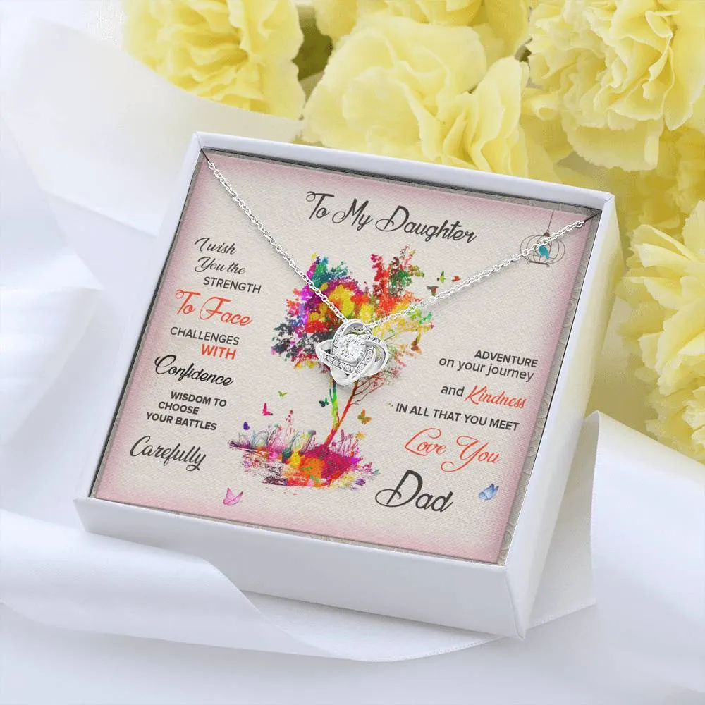 I wish you adventure-Love Knot Necklace for Daughter From Dad