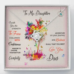 I wish you adventure-Love Knot Necklace for Daughter From Dad