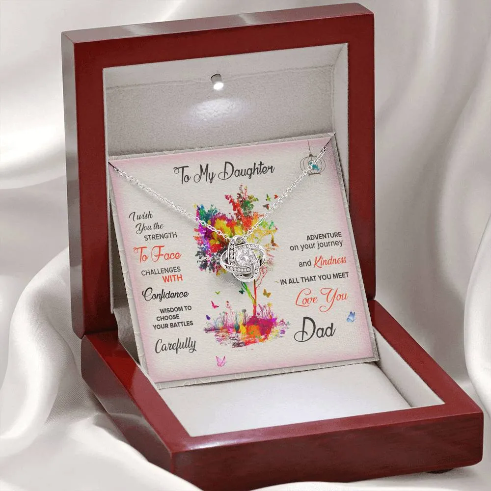 I wish you adventure-Love Knot Necklace for Daughter From Dad