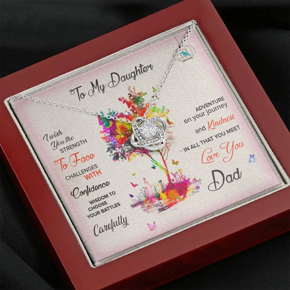 I wish you adventure-Love Knot Necklace for Daughter From Dad