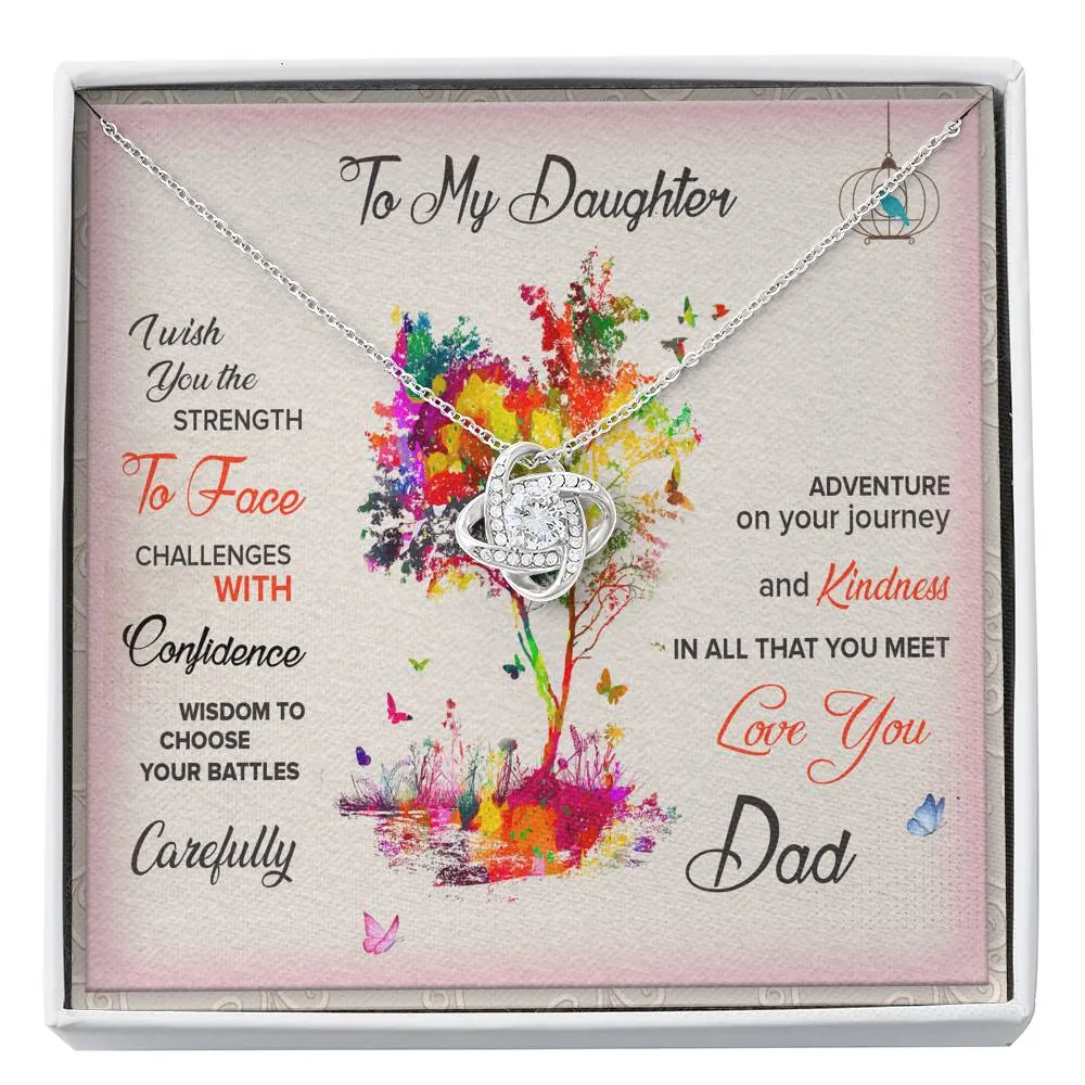 I wish you adventure-Love Knot Necklace for Daughter From Dad