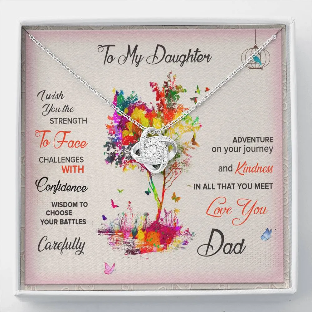 I wish you adventure-Love Knot Necklace for Daughter From Dad