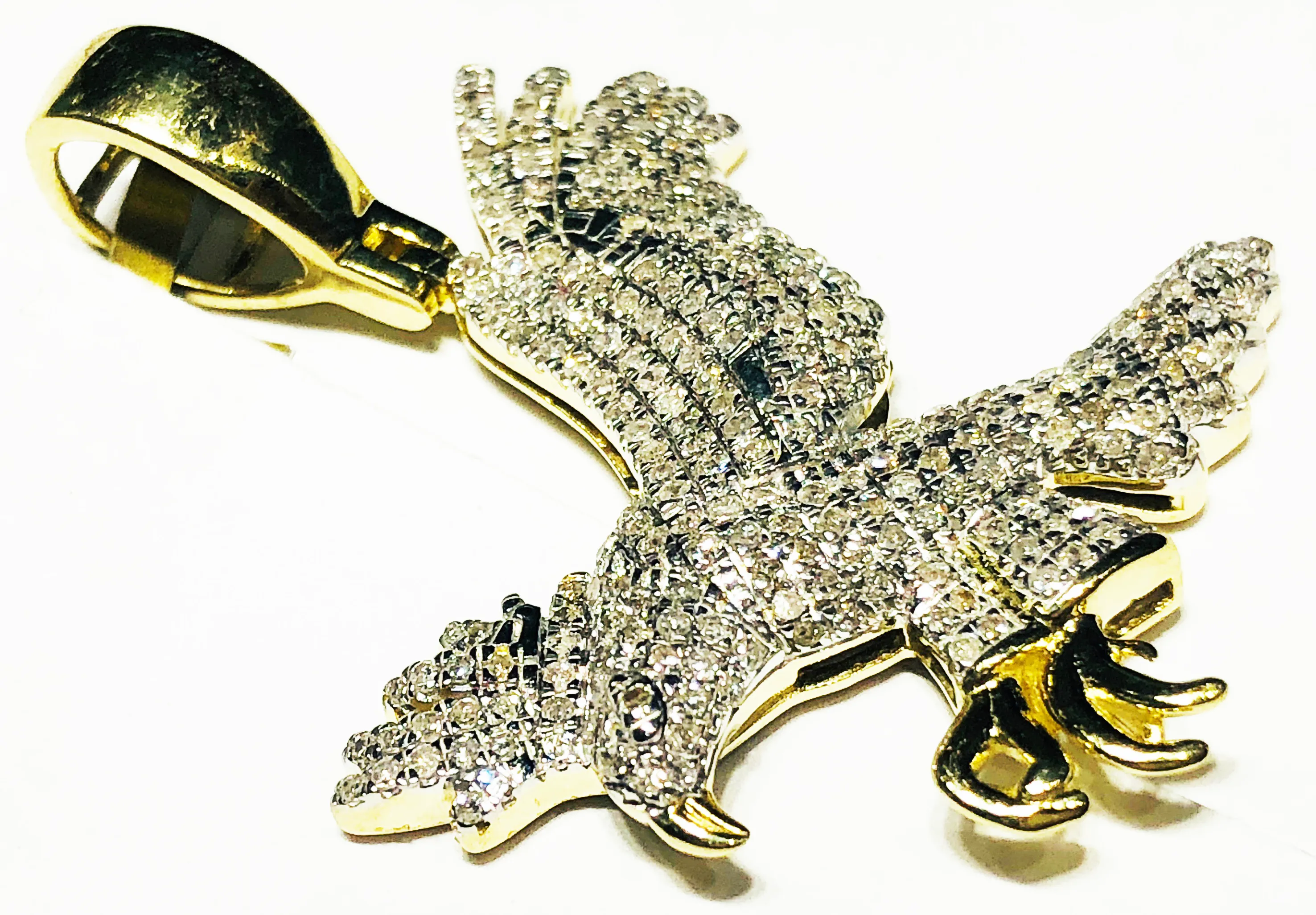 Iced-Out Diamond Eagle Pendant (10K)