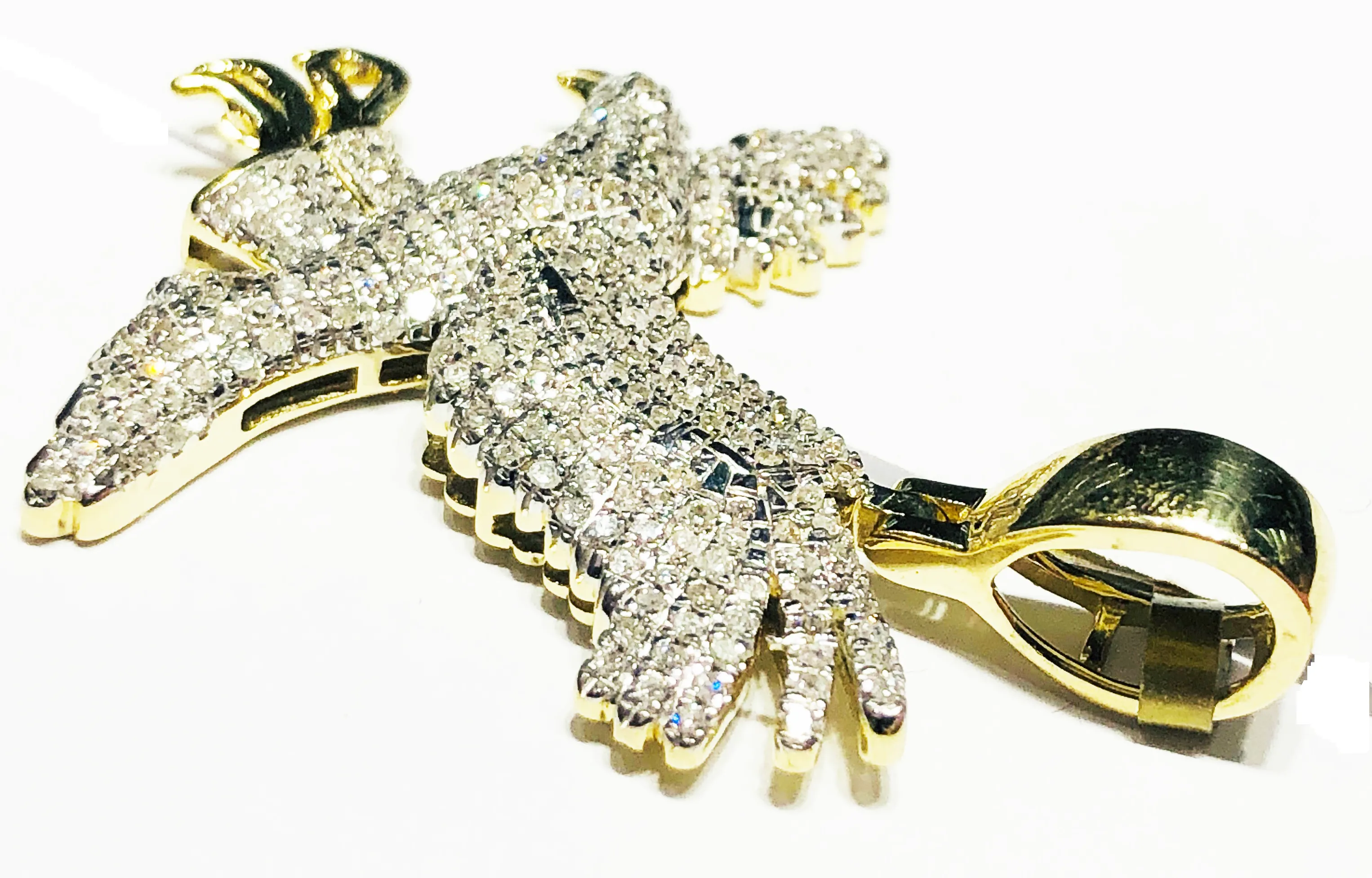 Iced-Out Diamond Eagle Pendant (10K)