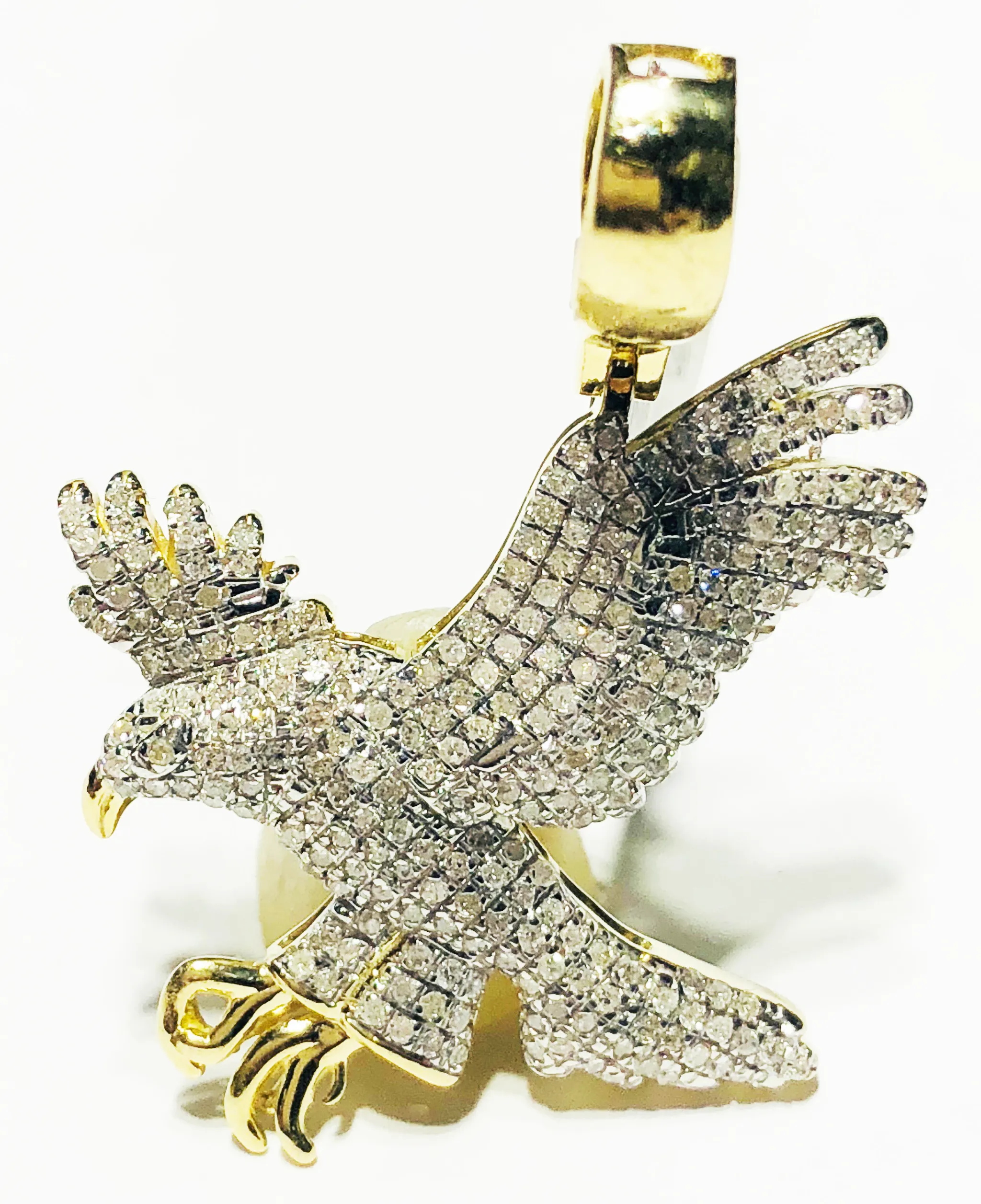 Iced-Out Diamond Eagle Pendant (10K)