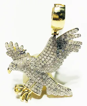 Iced-Out Diamond Eagle Pendant (10K)
