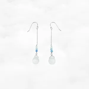 Icy Quartz Long Dangle Earrings