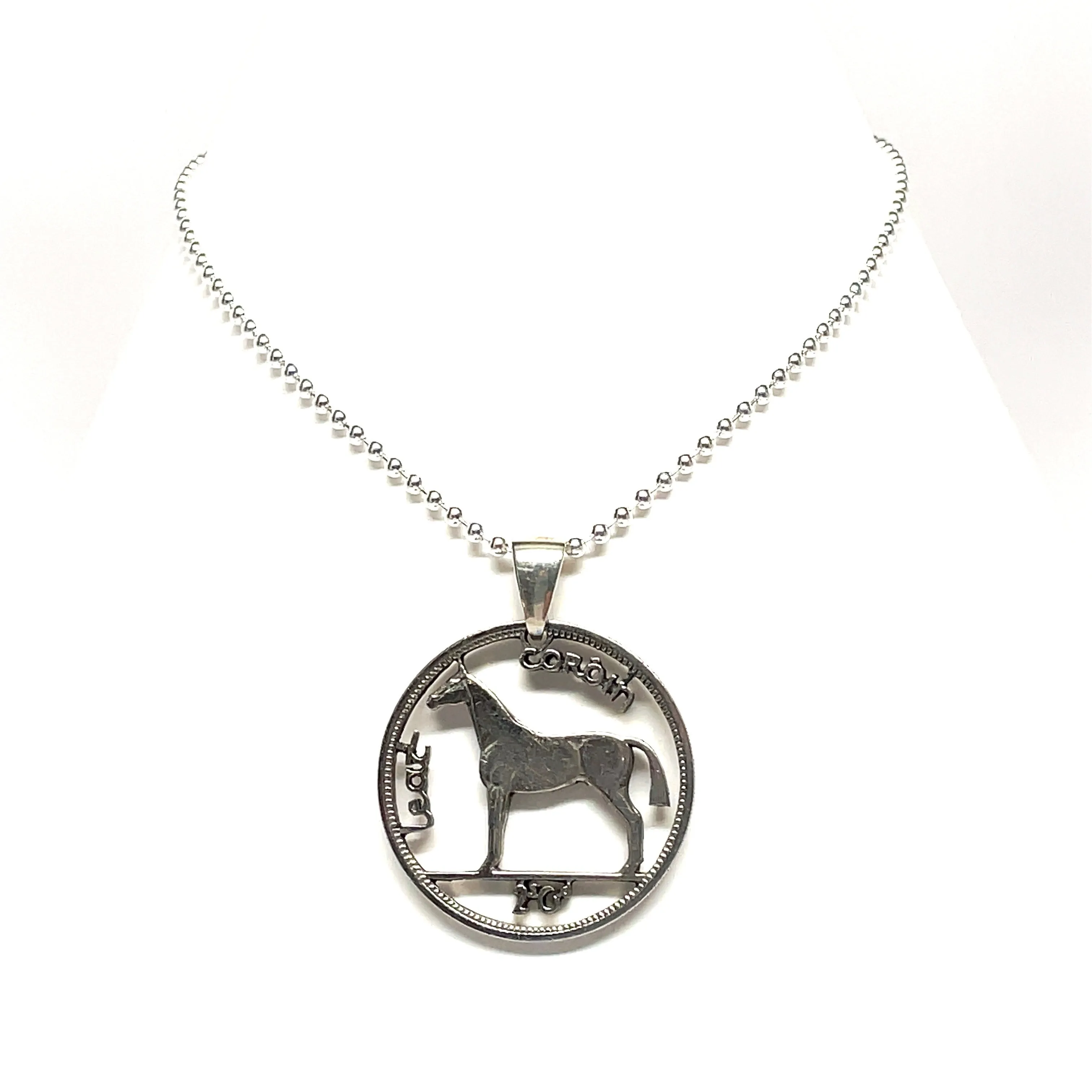Irish Half Crown Silouette Coin Necklace