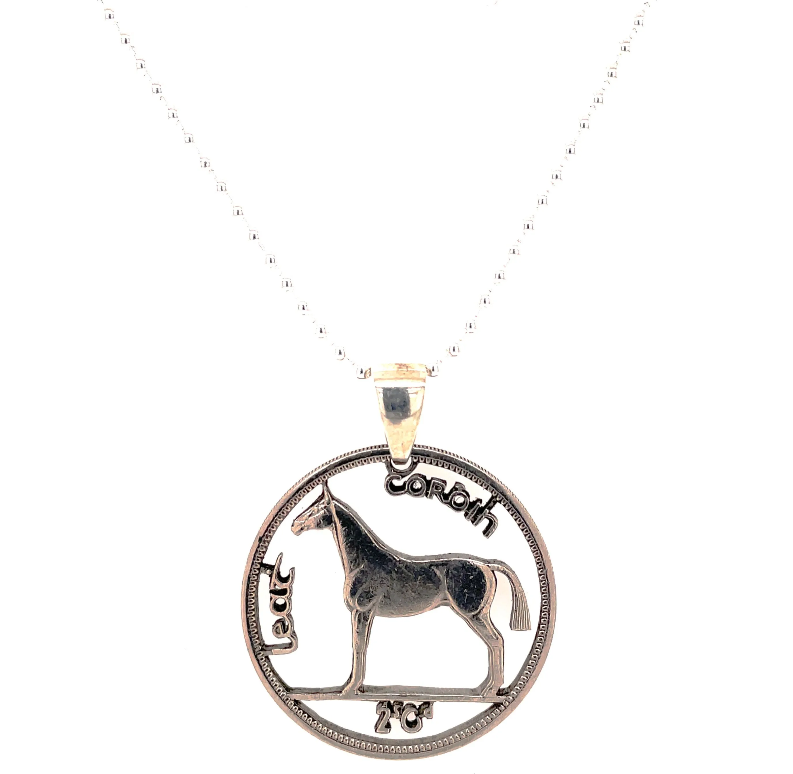 Irish Half Crown Silouette Coin Necklace