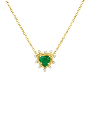 Jasmine Emerald Heart Necklace 14K