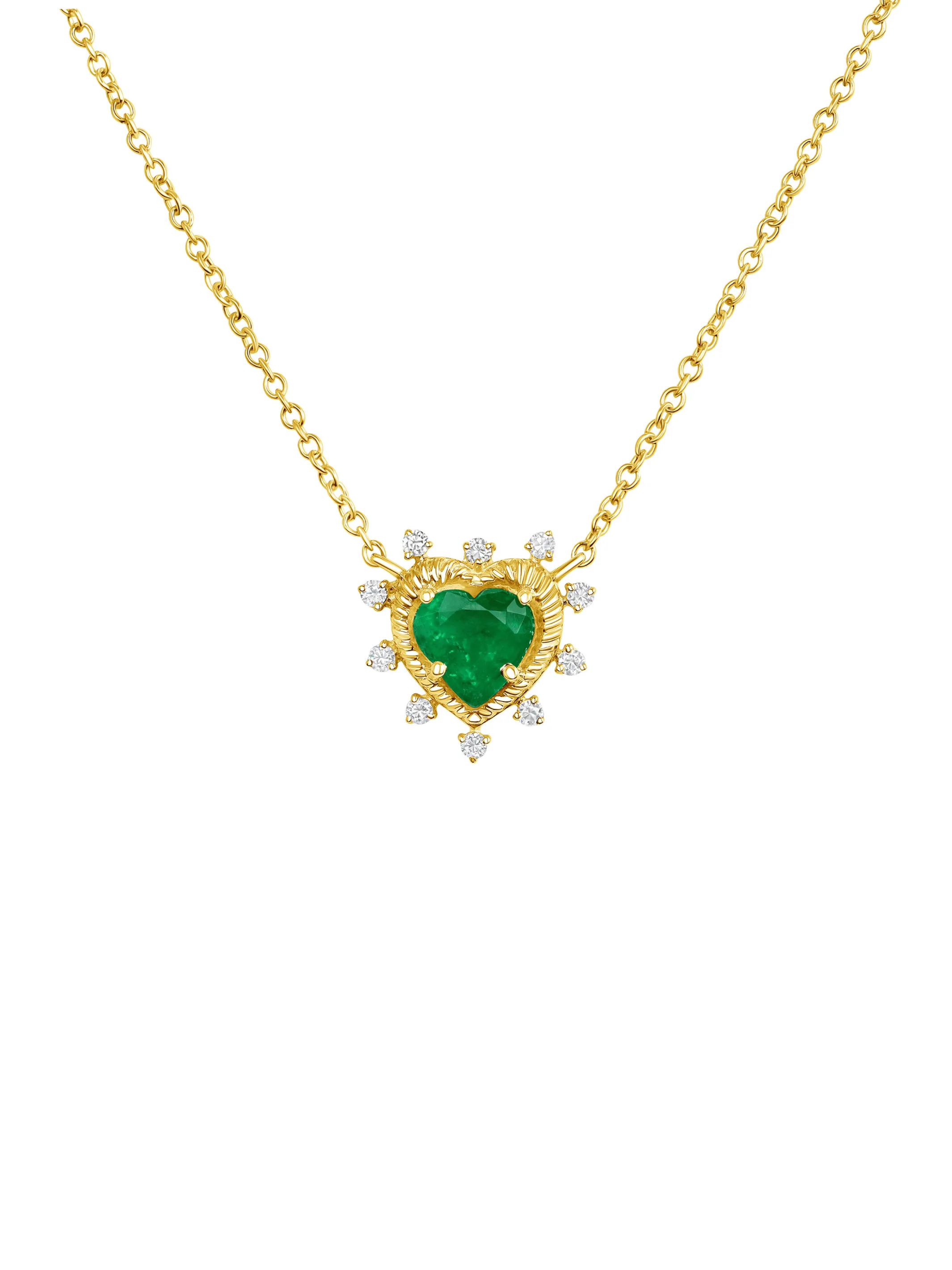 Jasmine Emerald Heart Necklace 14K
