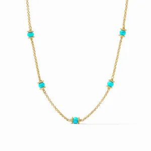 Julie Vos 24K Gold Plated Hydra Delicate Turquoise Station Necklace