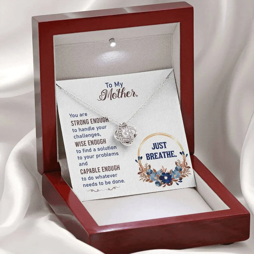 Just Breathe-Love Knot Necklace for Mother