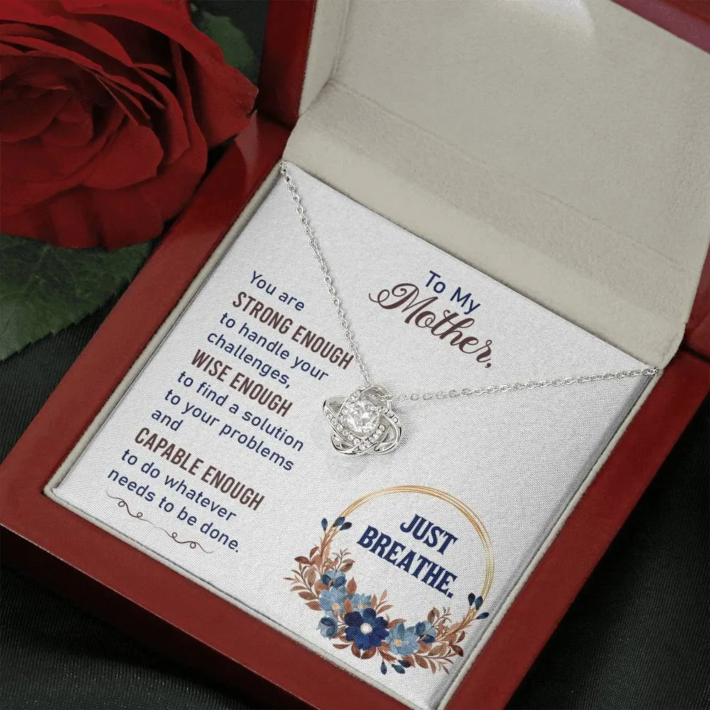 Just Breathe-Love Knot Necklace for Mother