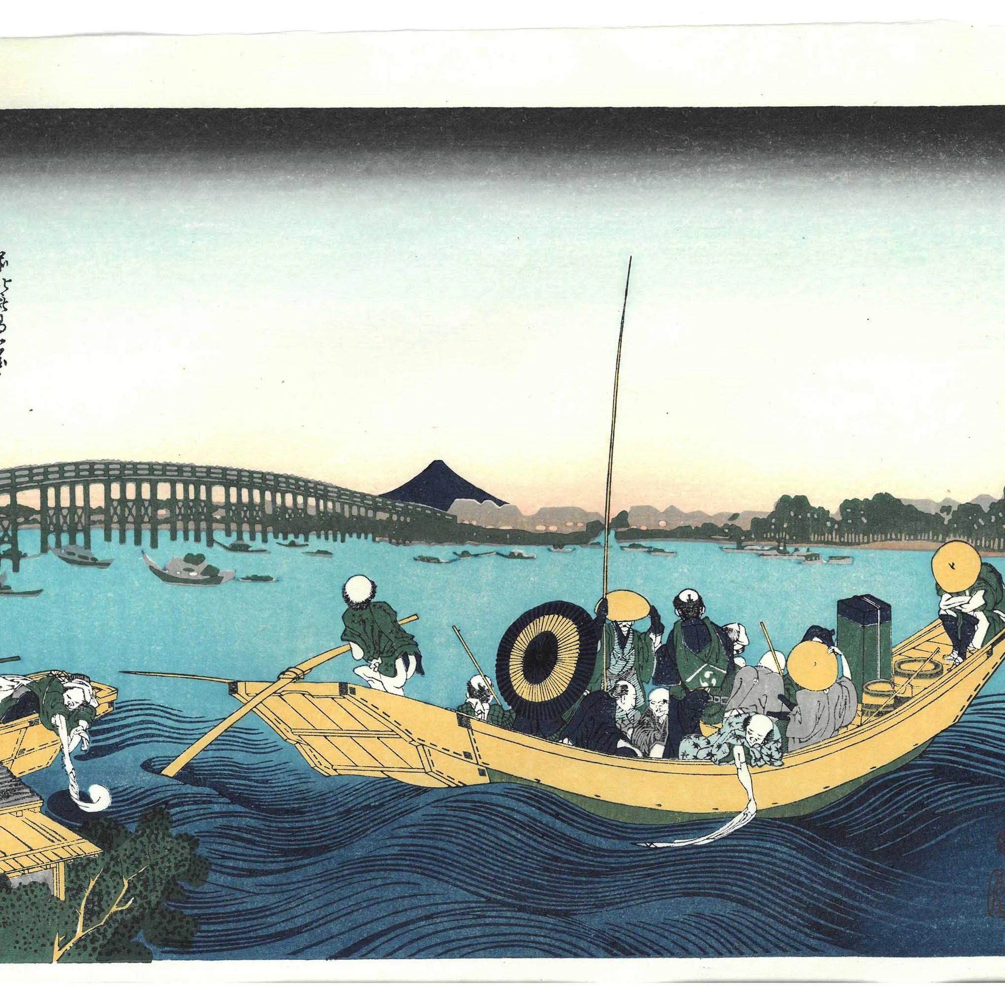 Katsushika Hokusai - #12 - OMMAYAGASHI YORI RYŌGOKU-BASHI YŪHI MI Unsodo edition - Free Shipping