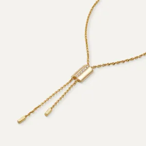 La Ligne Gold & Diamonds Tie Necklace