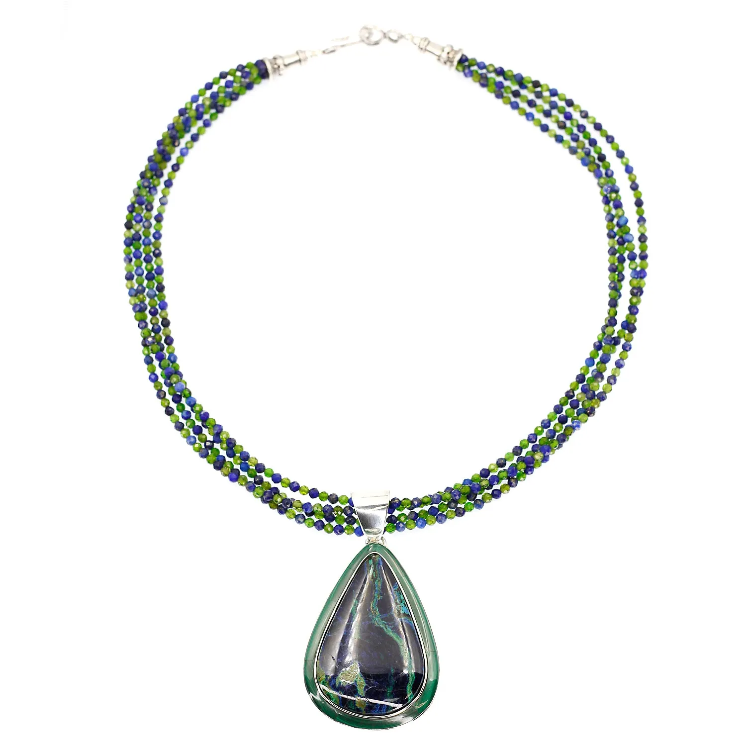 Lapis And Chrome Diopside Necklace