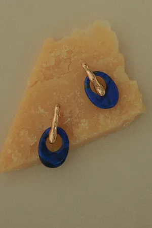 Lapis Lazuli Disc Earrings