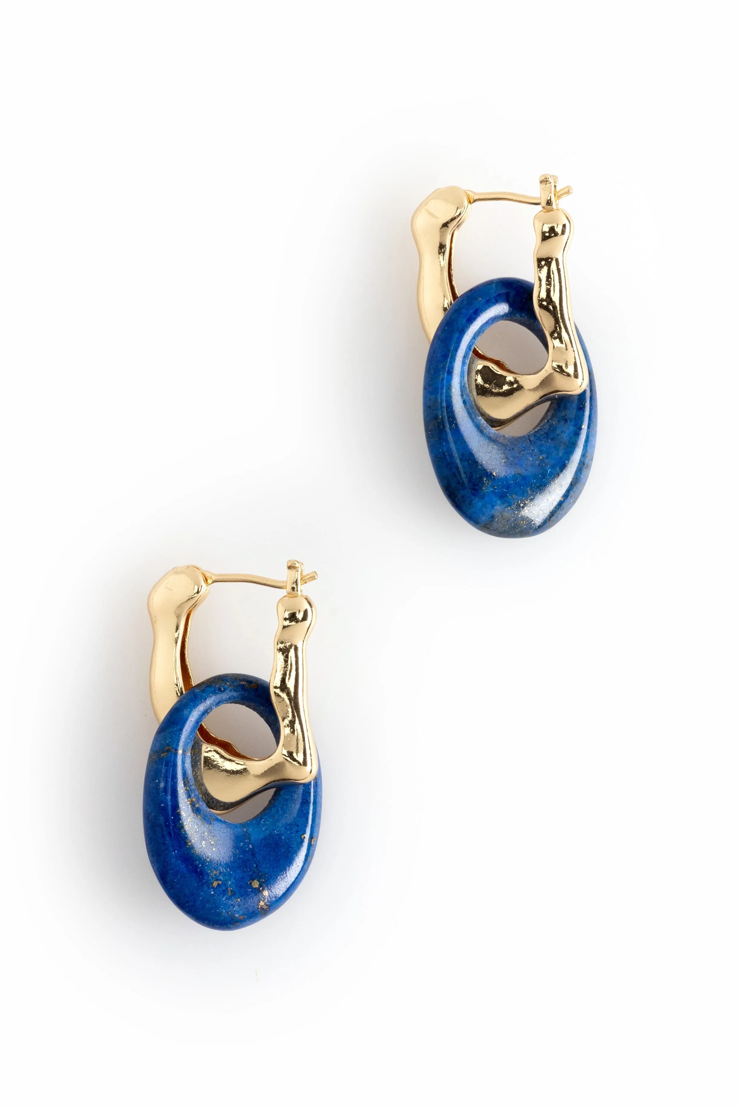 Lapis Lazuli Disc Earrings