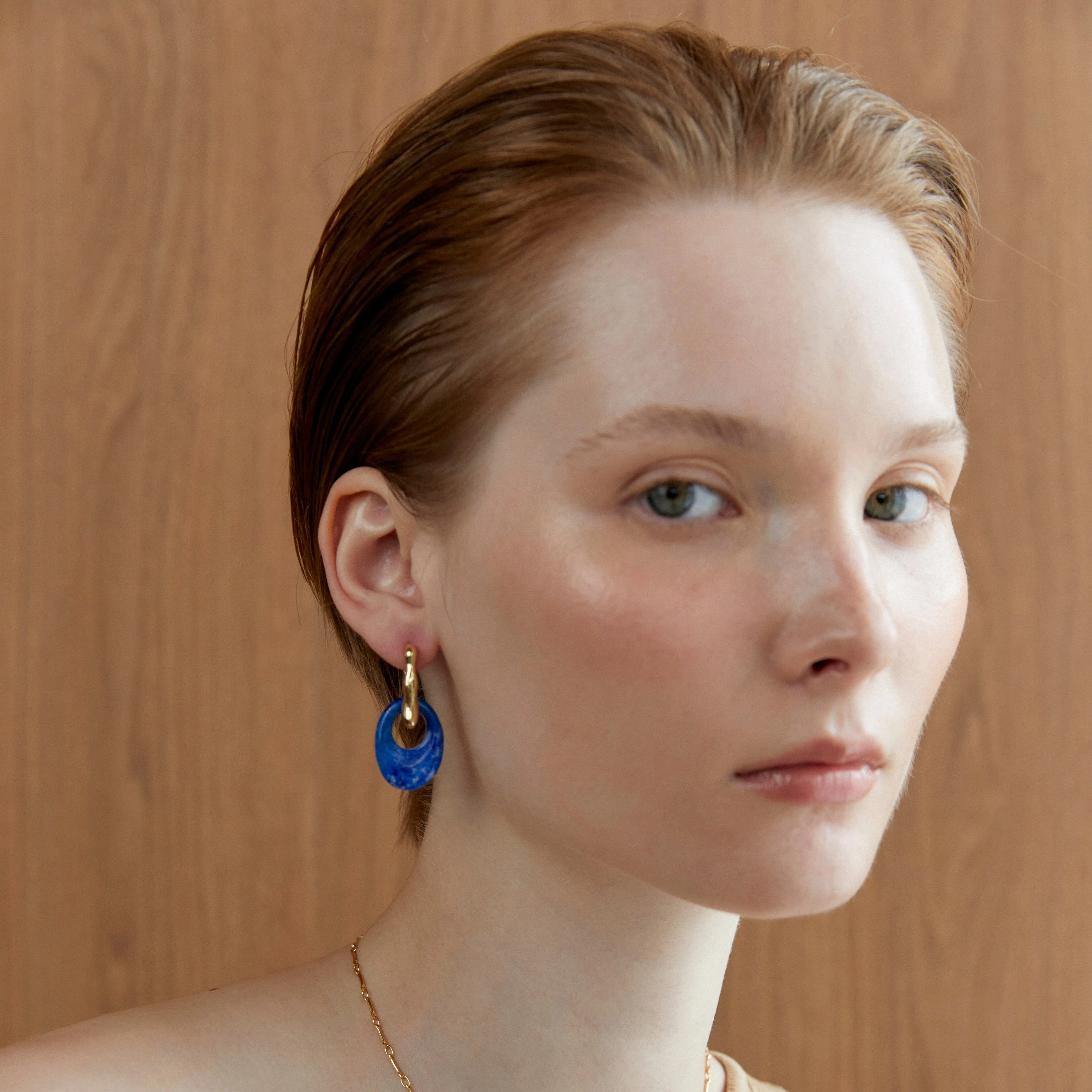 Lapis Lazuli Disc Earrings