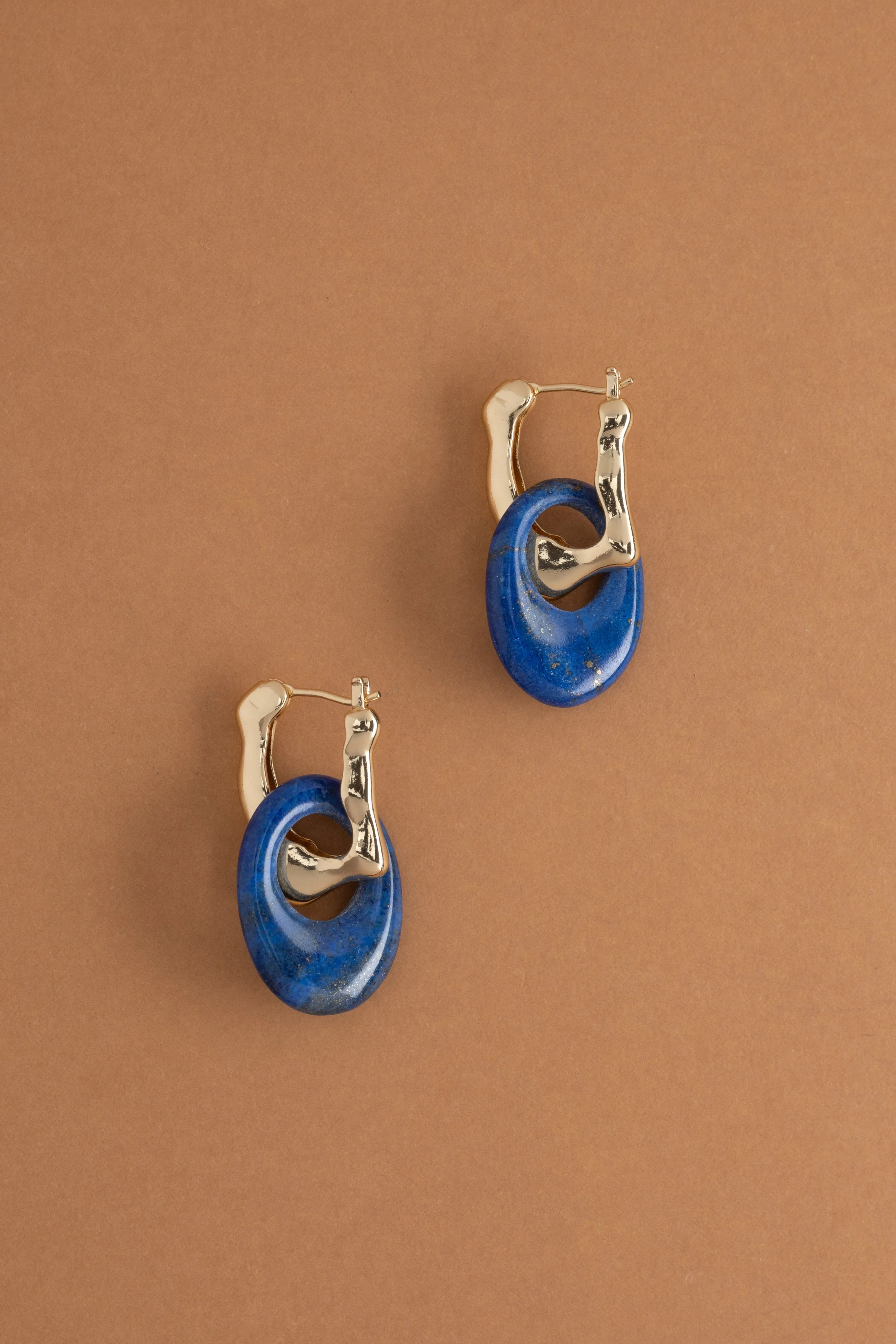 Lapis Lazuli Disc Earrings