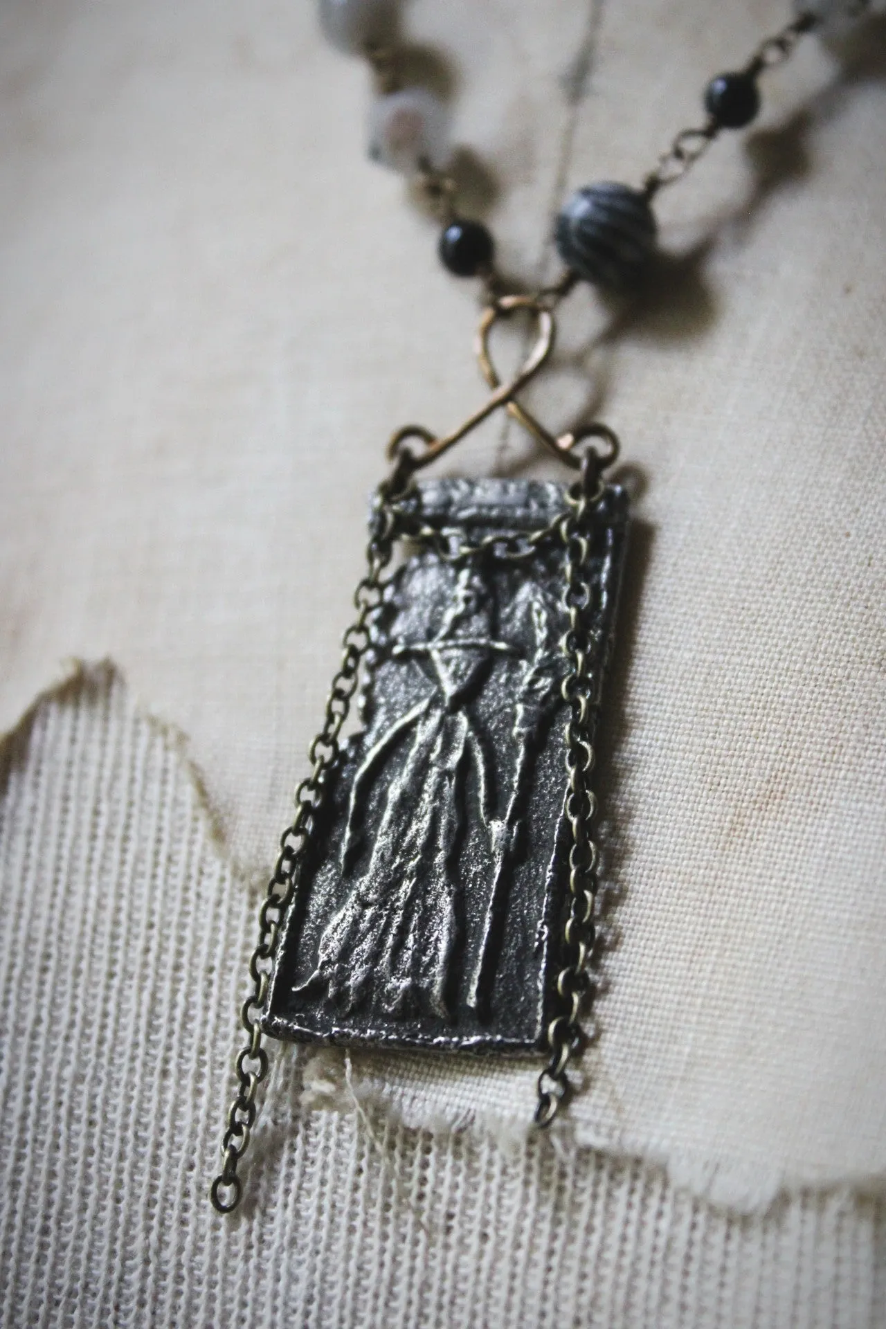 Legend & Lore  | Old Nabbie. Beaded Gemstone Pendant Necklace.