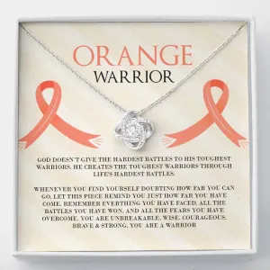 Leukemia Orange Warrior Knot Necklace