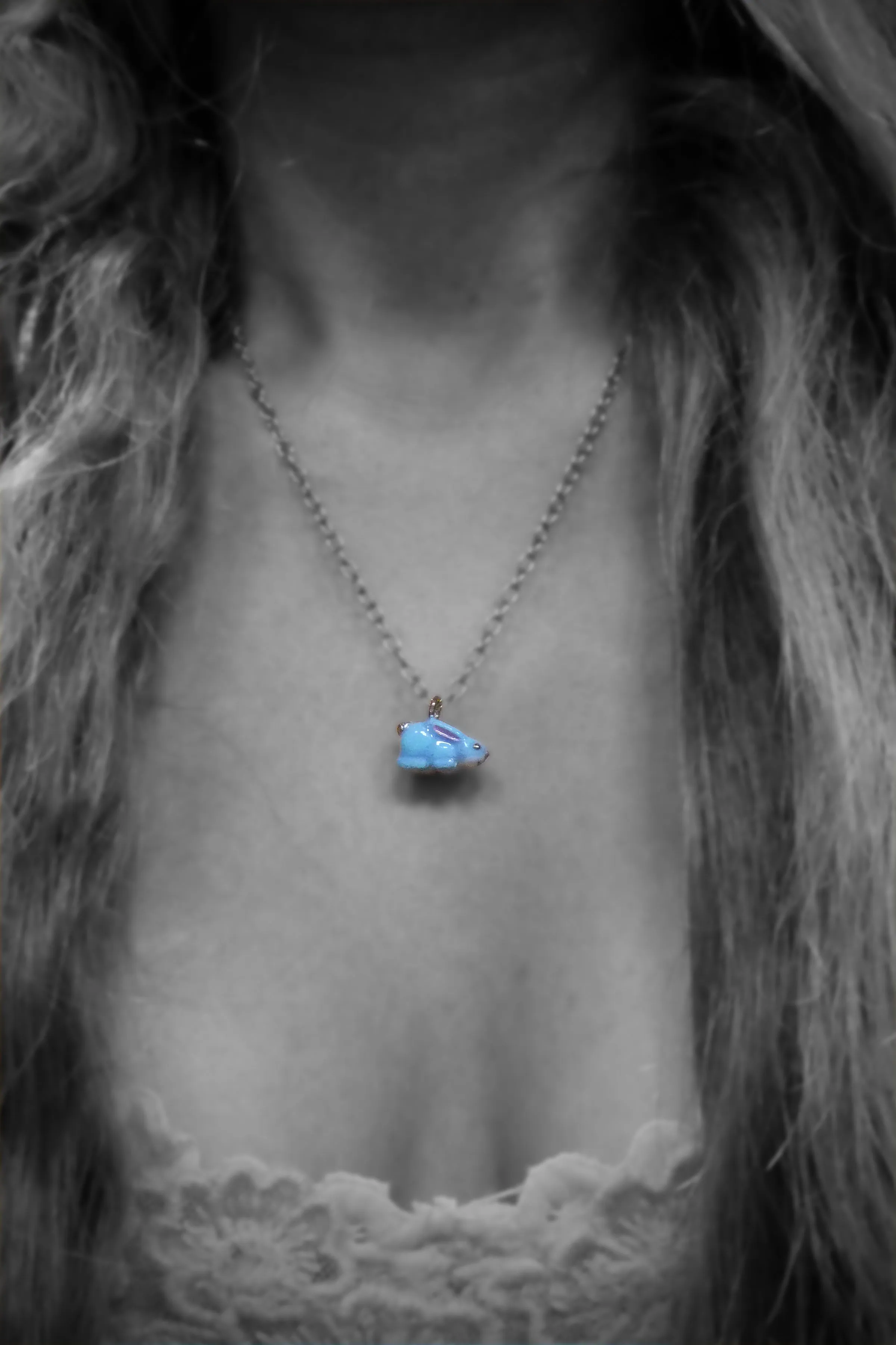 Little Bronze Bunny Necklace