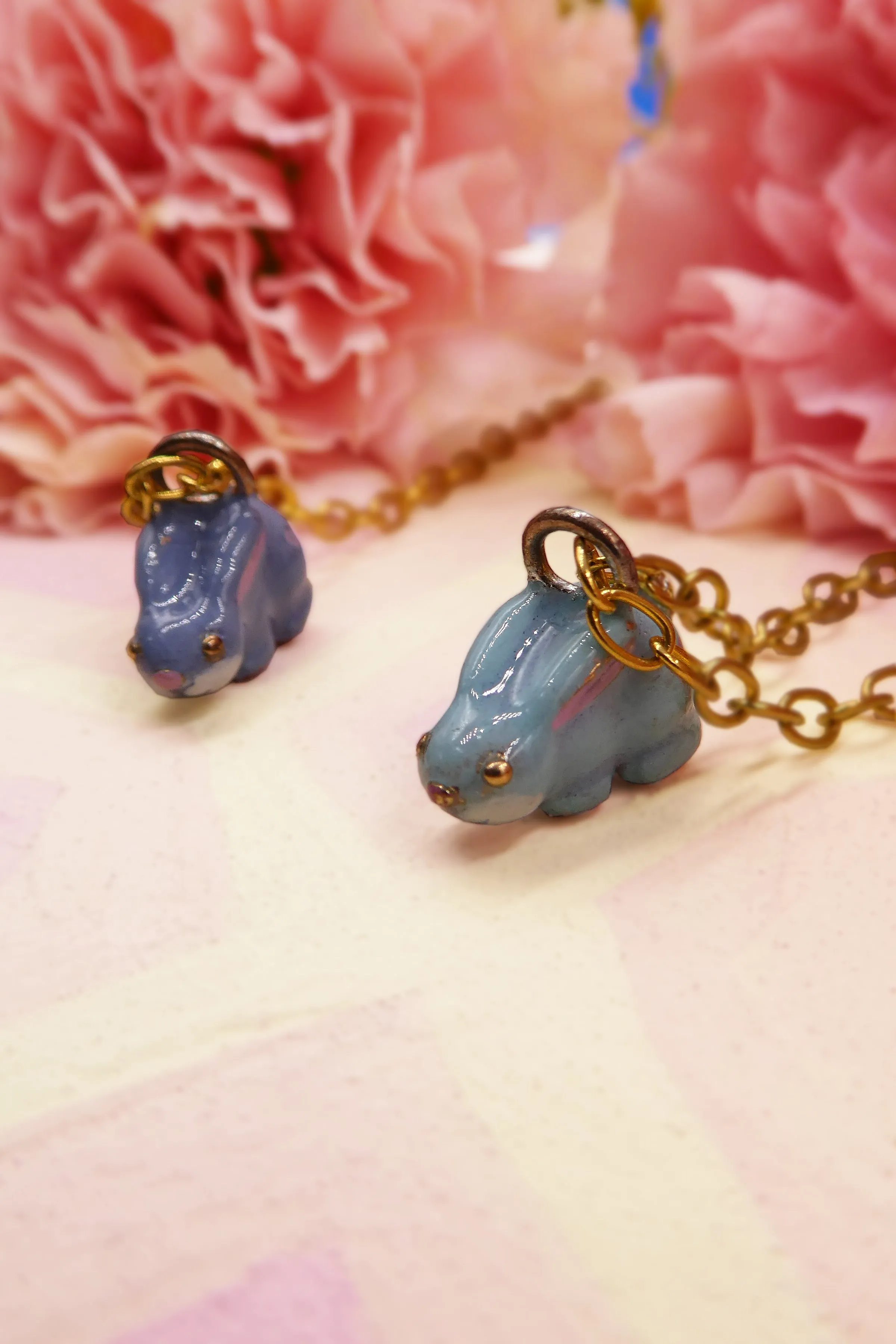 Little Bronze Bunny Necklace