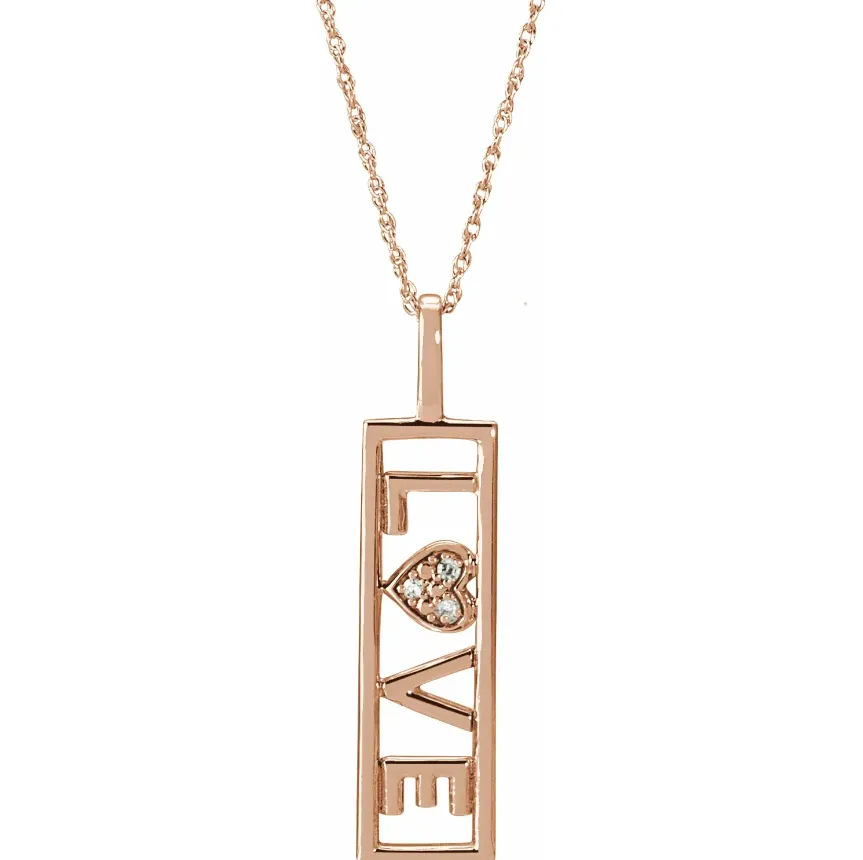 'LOVE' Vertical Border Necklace