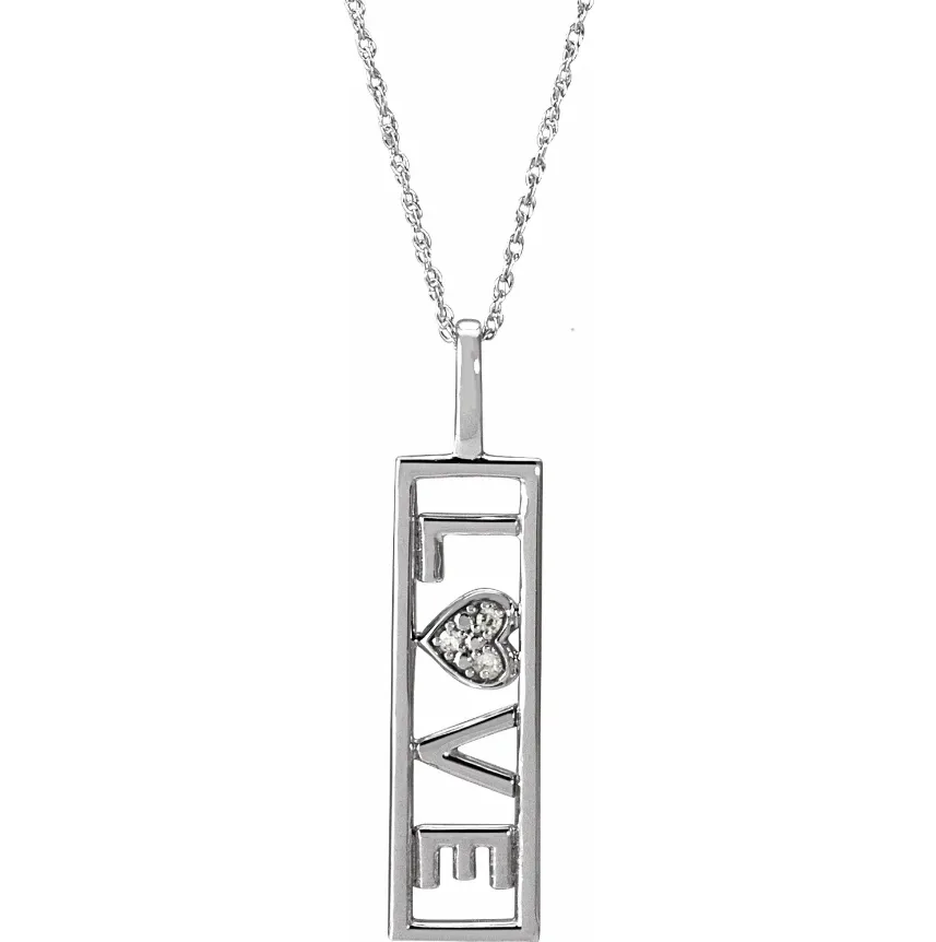 'LOVE' Vertical Border Necklace