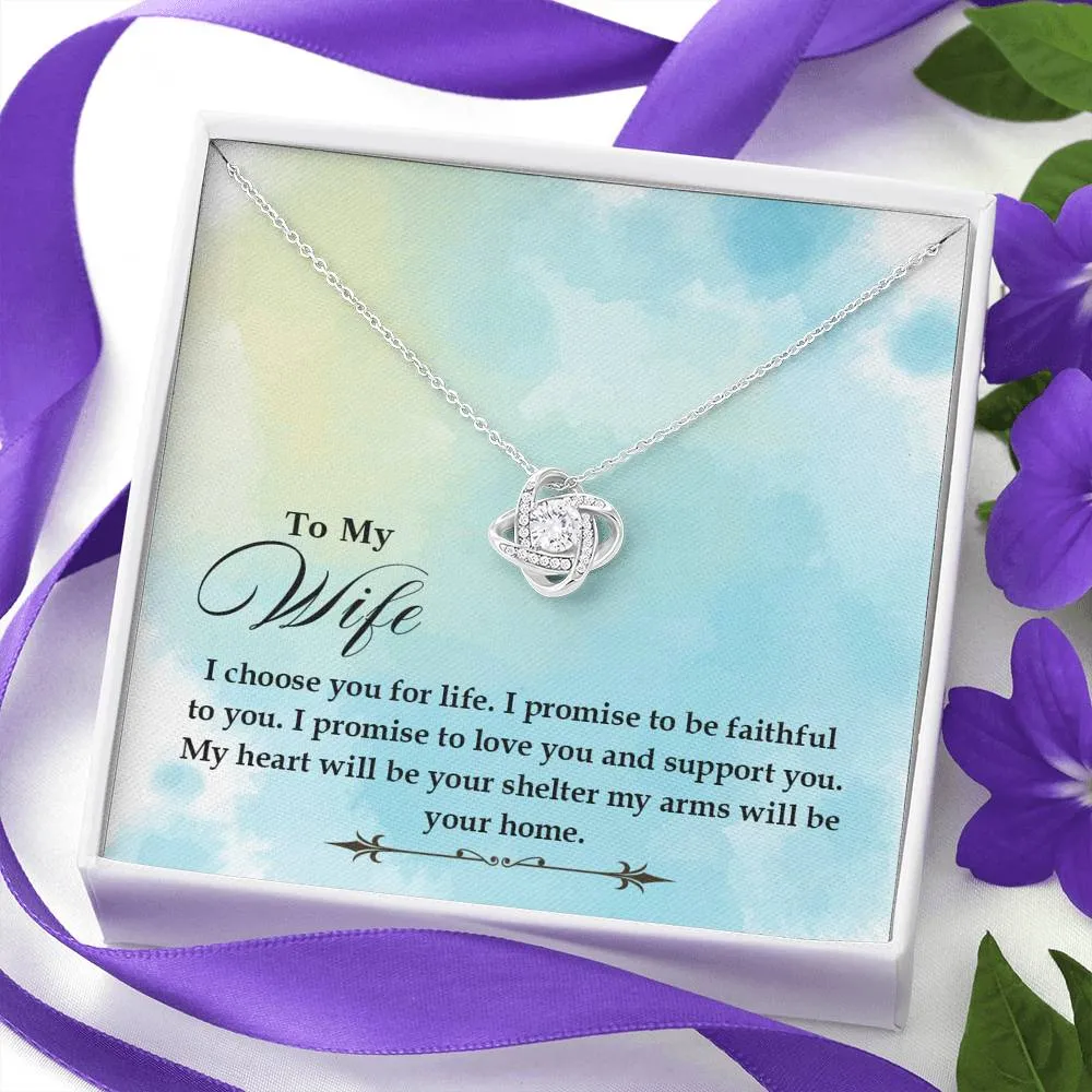 Love you and support you-Love Knot Necklace for Wife