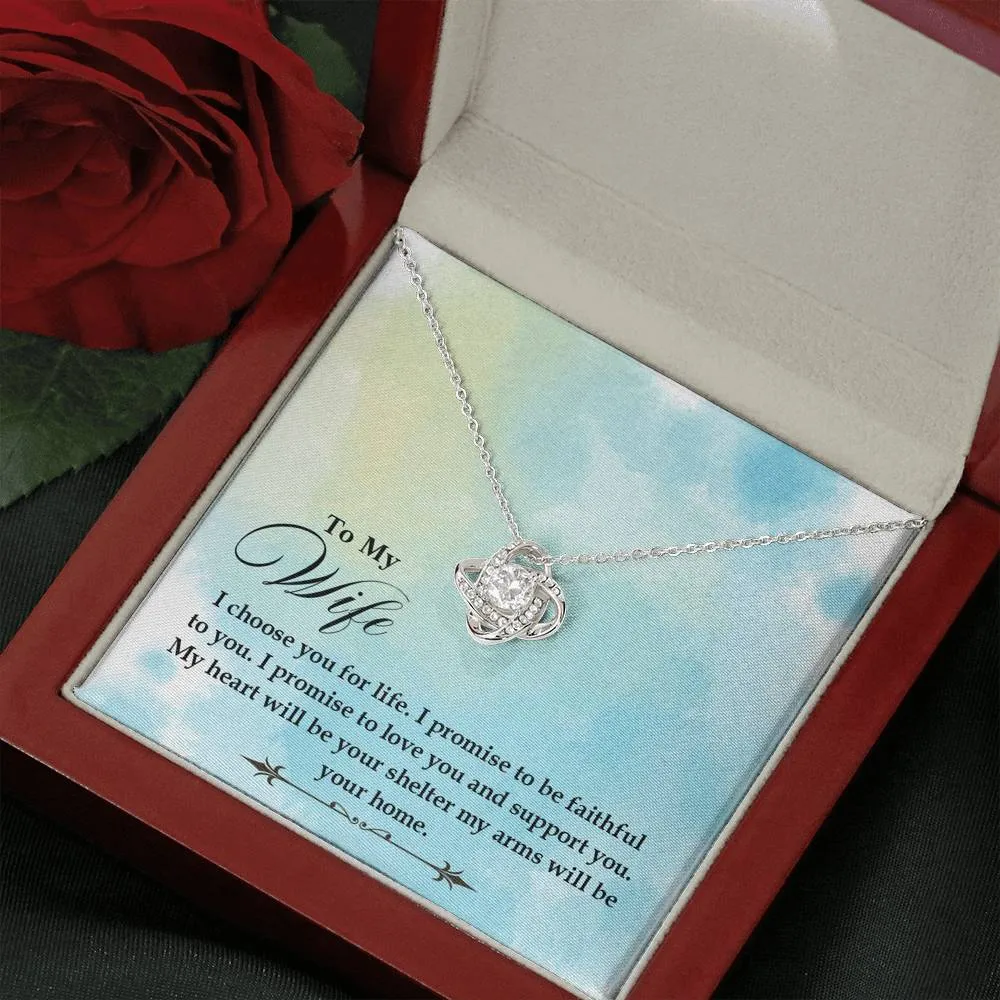 Love you and support you-Love Knot Necklace for Wife