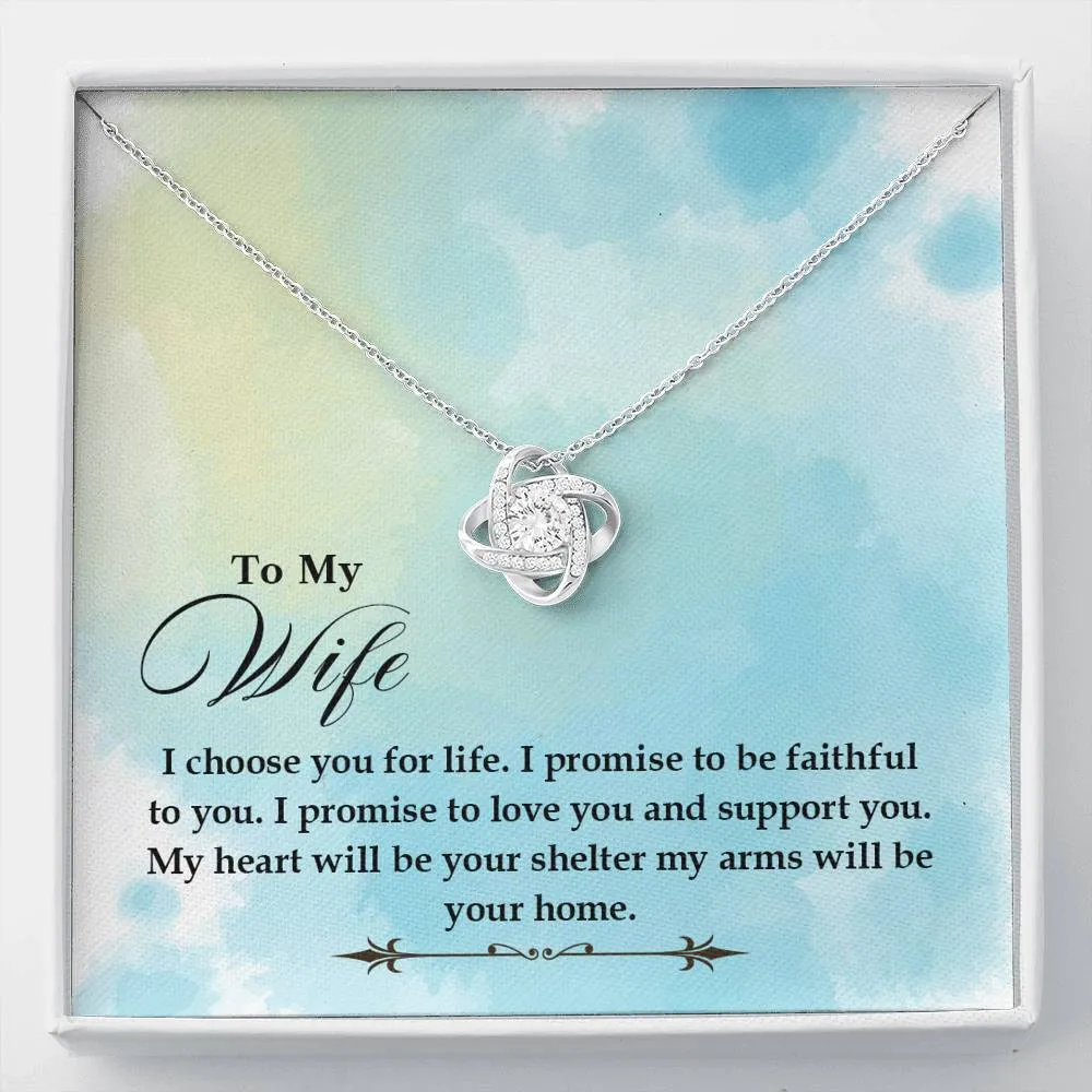 Love you and support you-Love Knot Necklace for Wife