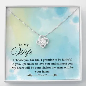 Love you and support you-Love Knot Necklace for Wife