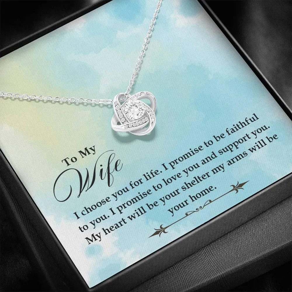 Love you and support you-Love Knot Necklace for Wife