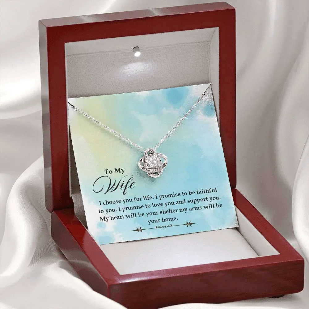Love you and support you-Love Knot Necklace for Wife