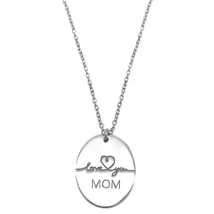 Love you Mom Oval Necklace