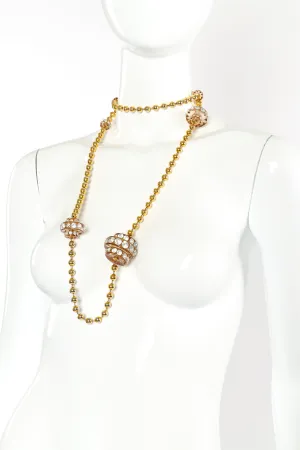 Lucite Crystal Disc Necklace