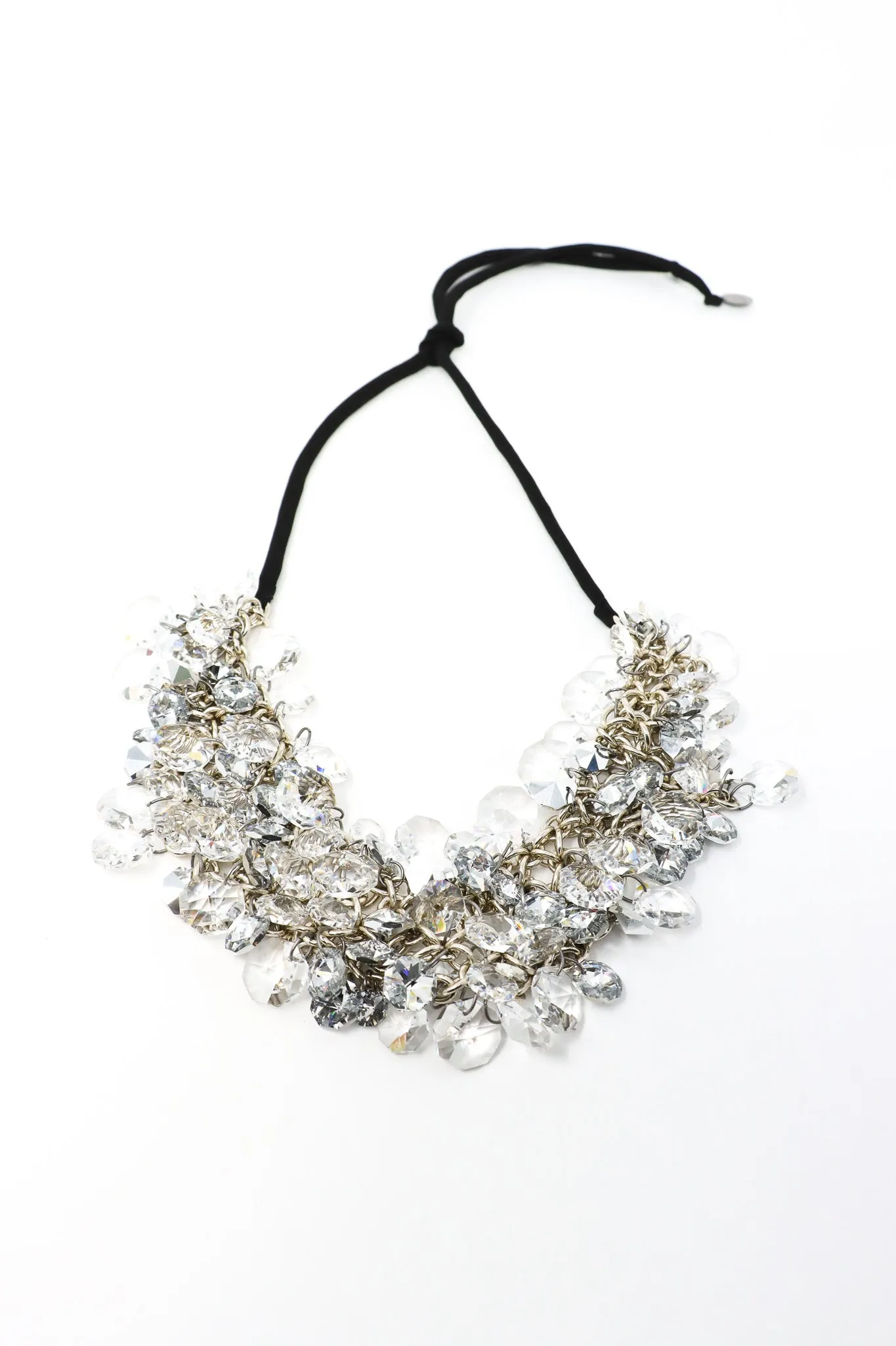 maria calderara Chainmail Crystal Necklace