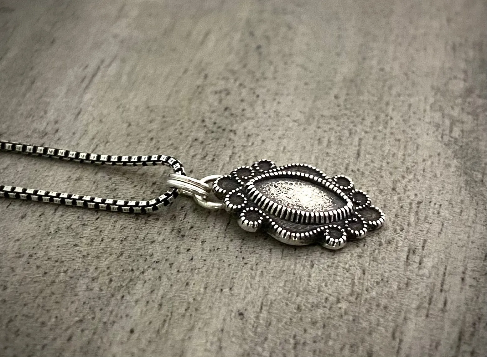 Marquise Silver Charm Necklace