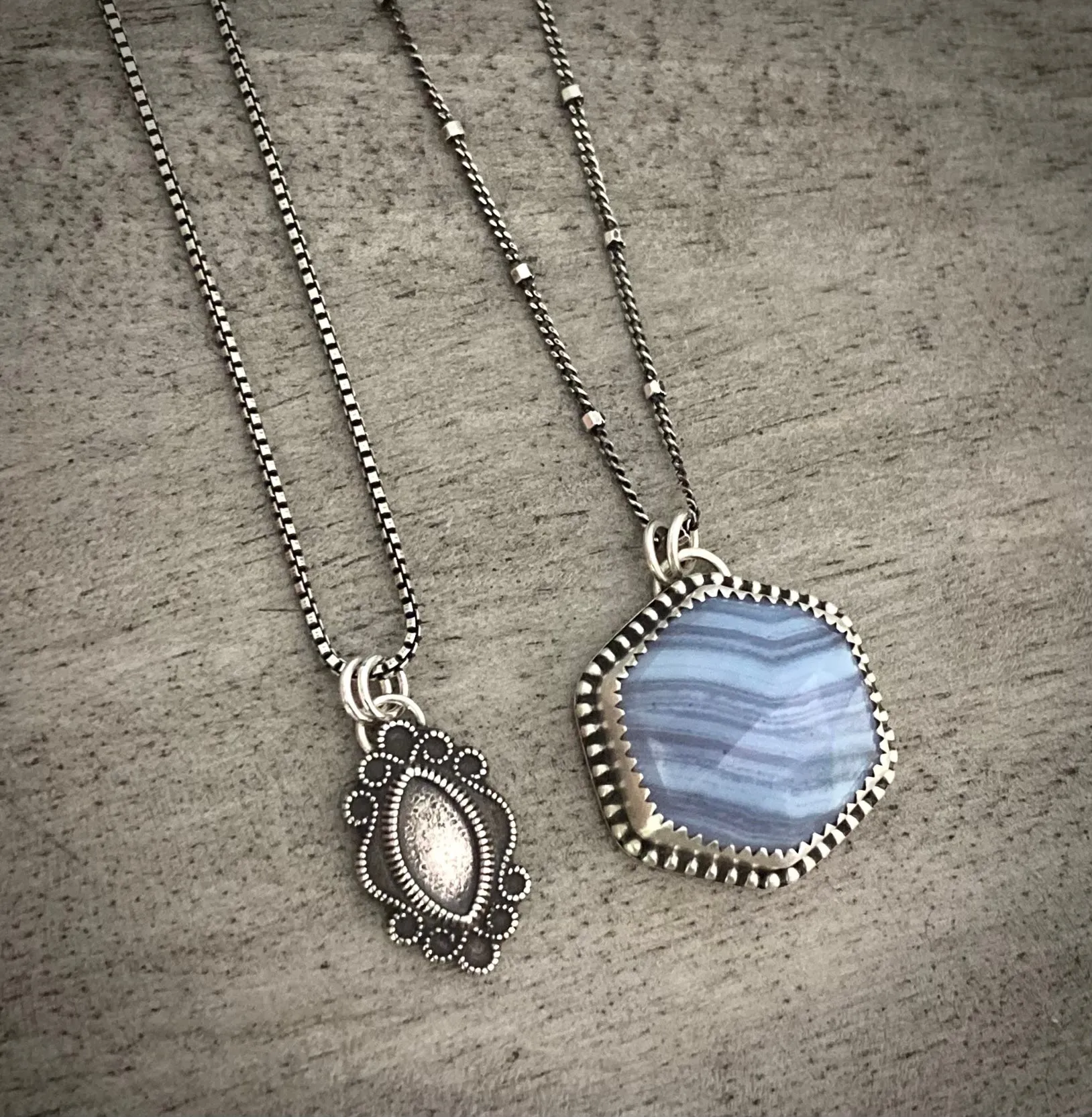 Marquise Silver Charm Necklace