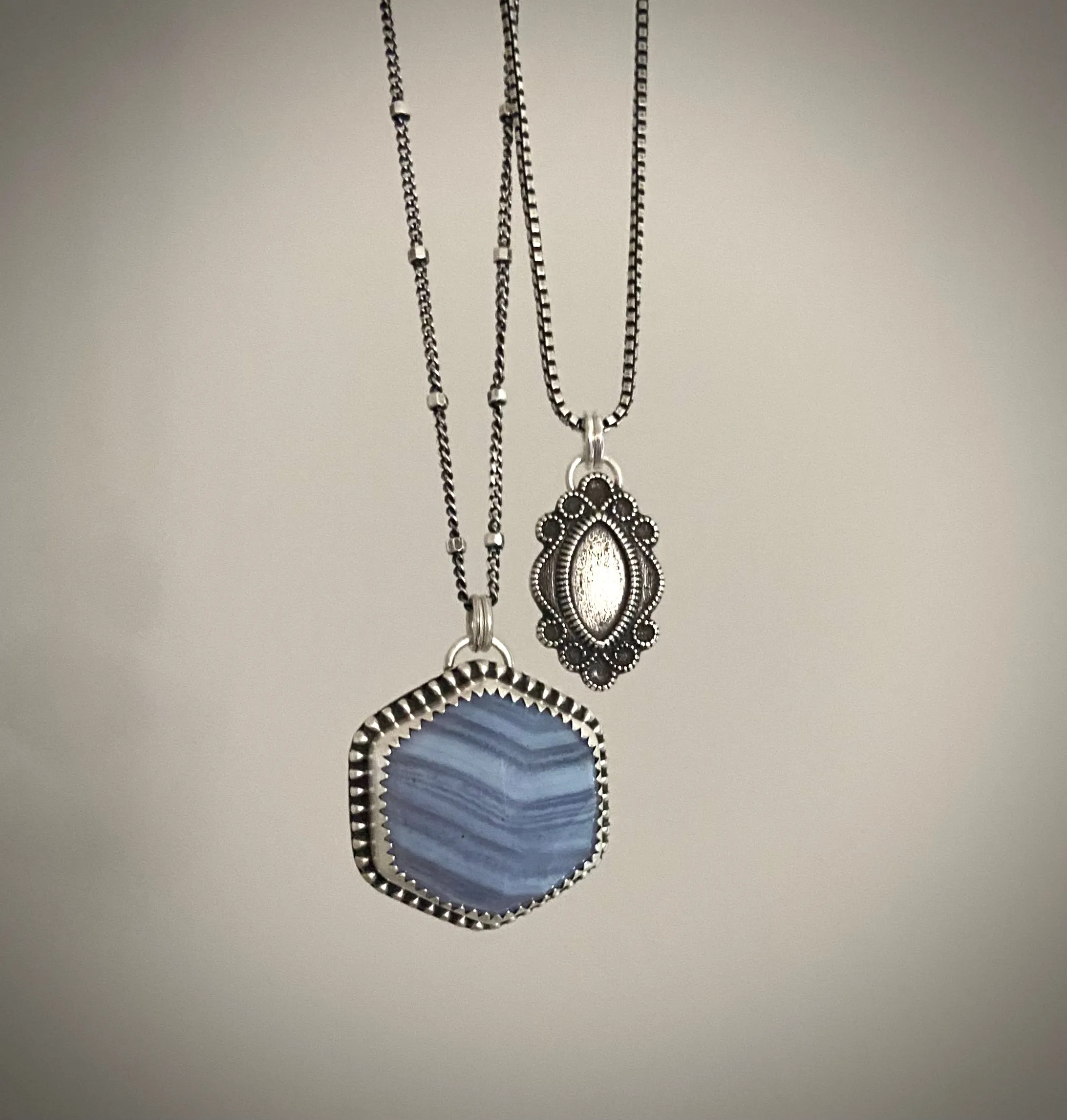 Marquise Silver Charm Necklace