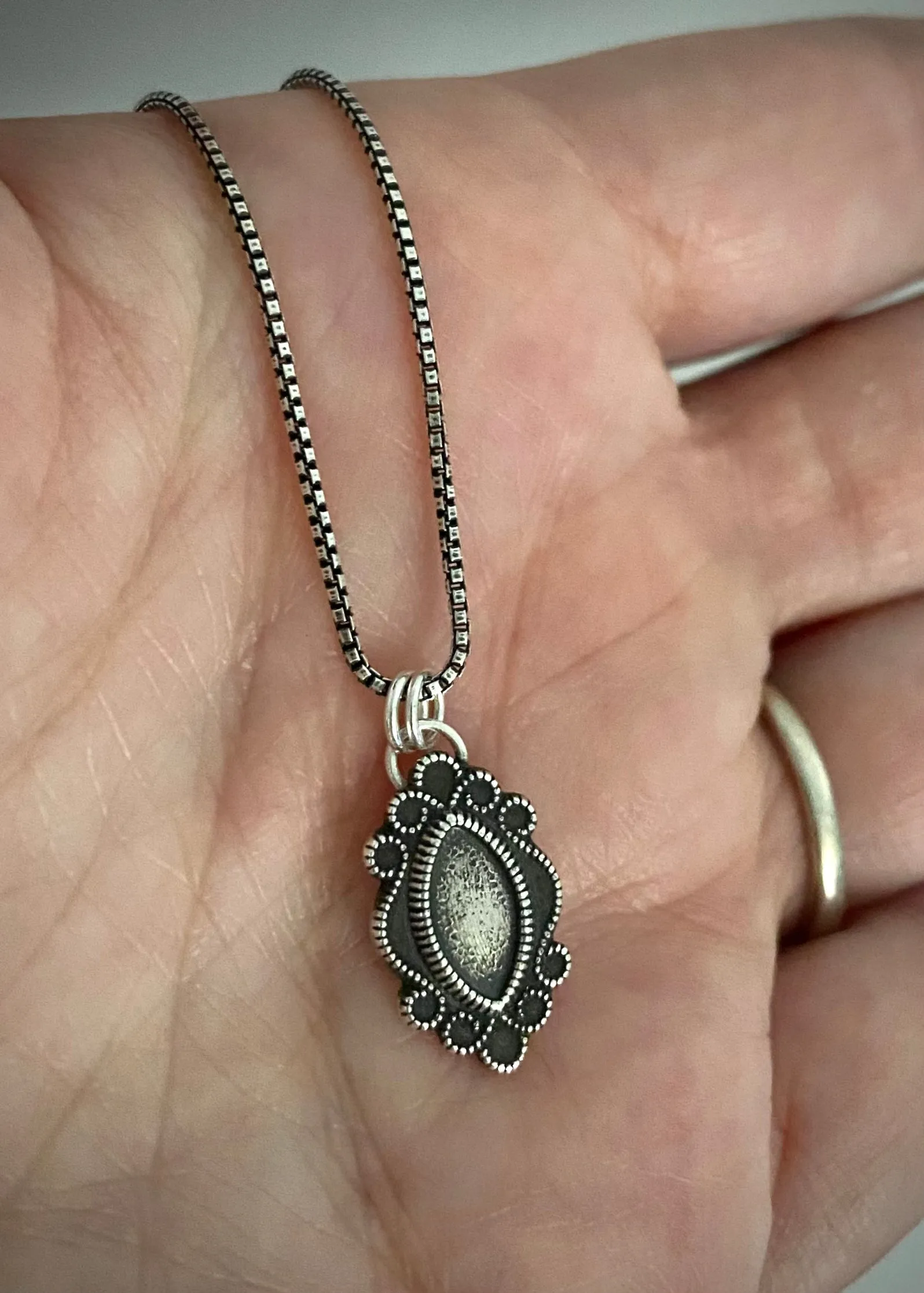 Marquise Silver Charm Necklace