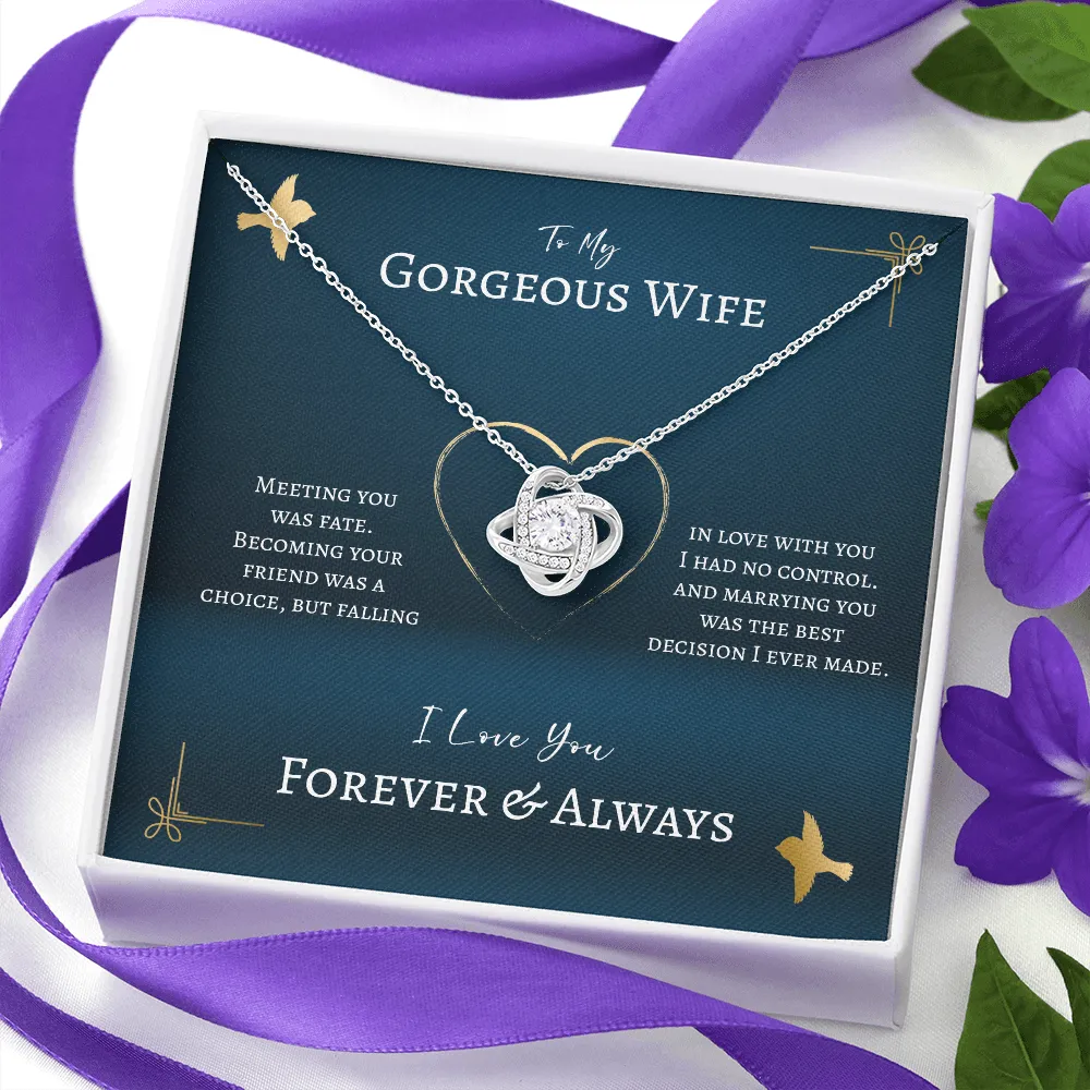 Meeting You Was Fate Love Knot Necklace