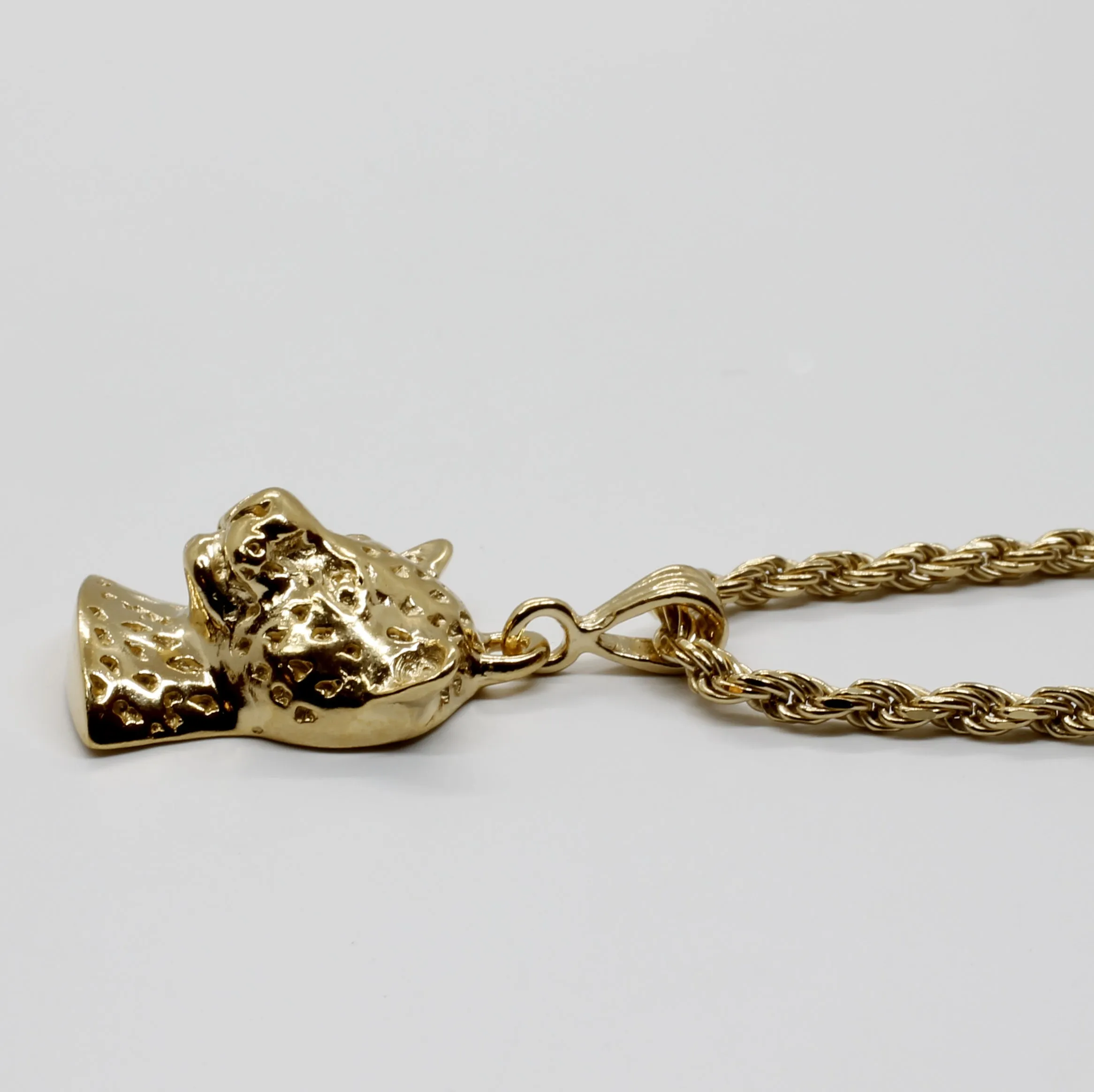 Men's Large Gold Vermeil Leopard Cat Necklace