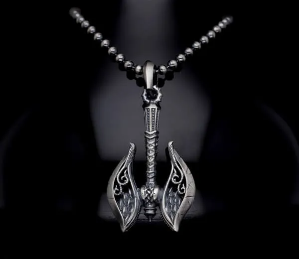 Men’s Sterling Silver Double-Sided Axe Necklace