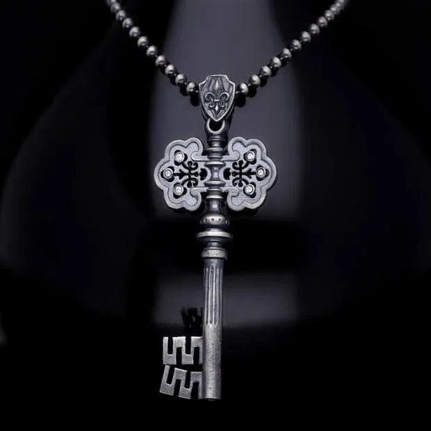 Men’s Sterling Silver Lucky Key Necklace