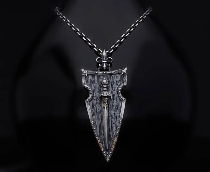 Men’s Sterling Silver Sword Necklace