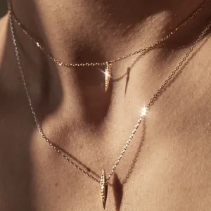 Micro Pave Small Downward Pyramid Spike Necklace